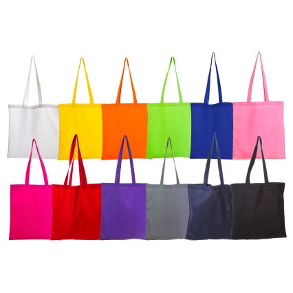 Printed or Embroidered 4.5oz Coloured Cotton Shopper at Superlogo. Free setup on orders over 250
